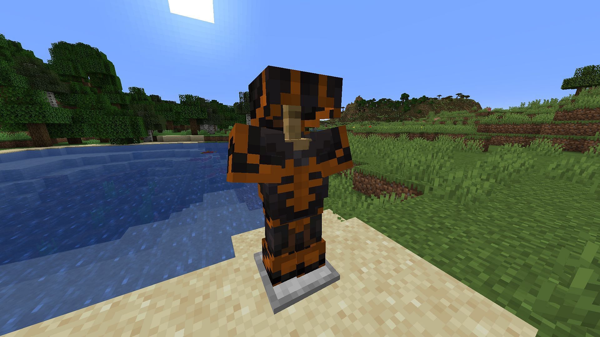 Take on a burning magma-like appearance with this Minecraft armor trim combo (Image via Mojang)