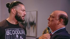 Roman Reigns sharing extremely emotional moment with Paul Heyman shown by WWE while breaking character