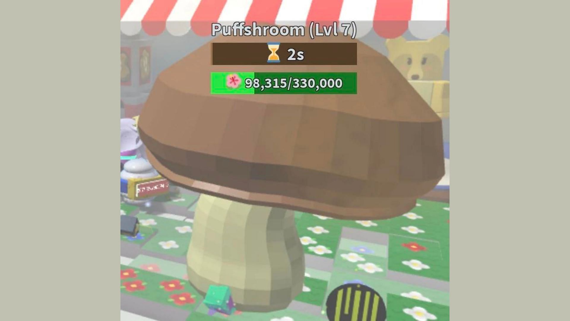 This is what a Puffshroom looks like in the game (Image via Bee Swarm Simulator Wiki, Roblox)