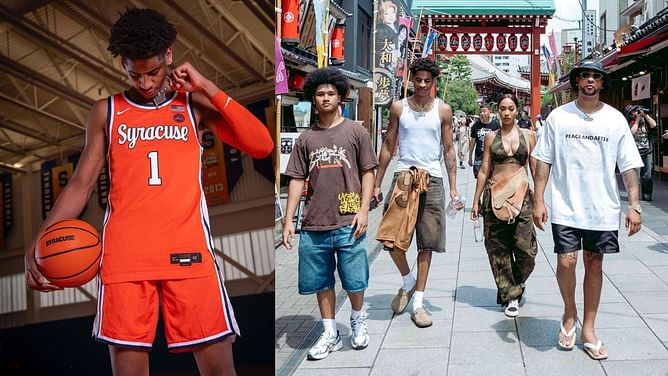 IN PHOTOS: Carmelo Anthony's ex-wife La La catches Kiyan Anthony's epic solo dance moves in Japan