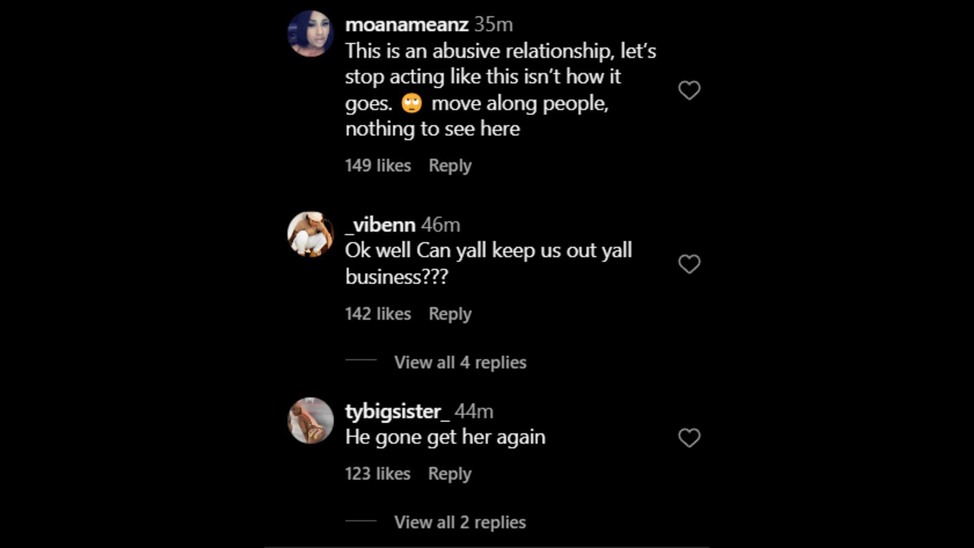 Netizens commenting on the Bhad Bhabie incidents. (Image via Instagram)