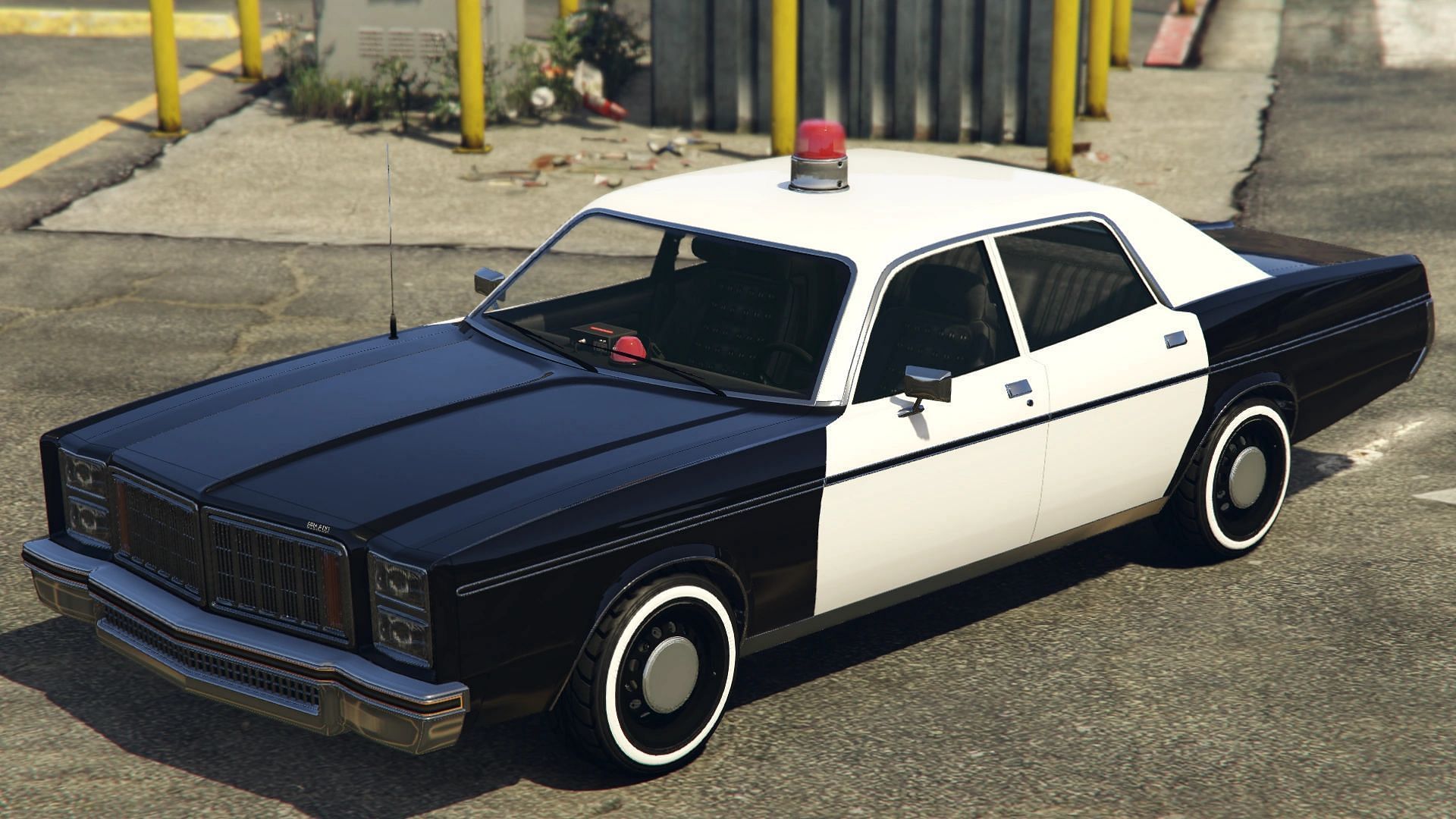 The Greenwood Cruiser has an old-school cop car look (Image via GTA Wiki || Rockstar Games)