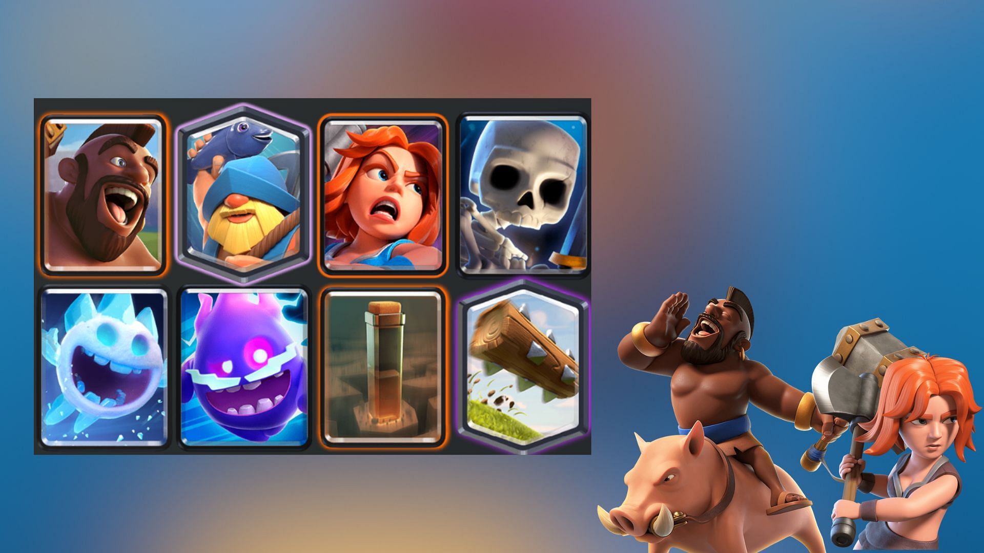 Fisher Hog Skeleton Bait deck in Clash Royale (Image via SuperCell)