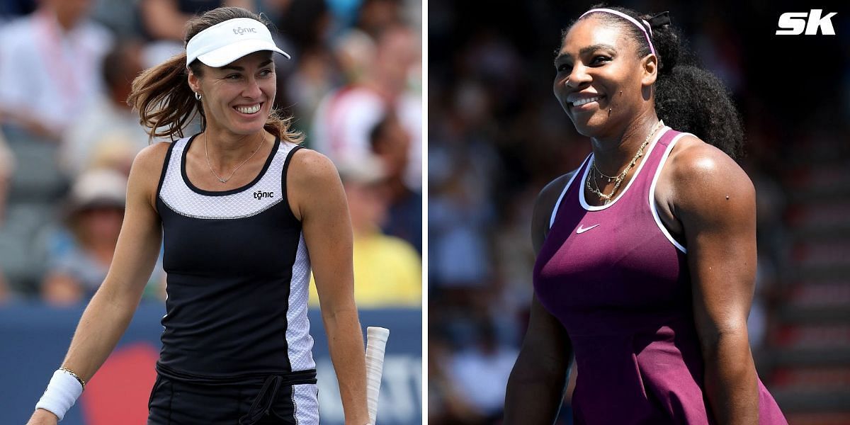 Martina Hingis (left) and Serena Williams 