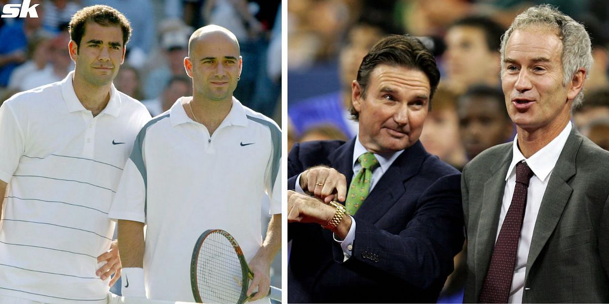 Pete Sampras and Andre Agassi (L), Jimmy Connors and John McEnroe (R) (Source: Getty)