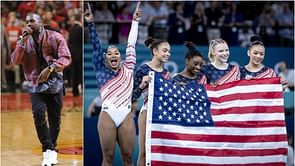 WATCH: Suni Lee, Simone Biles, and Team USA gymnasts enact Kanye West's famous Grammy speech as they win the gold medal in Paris