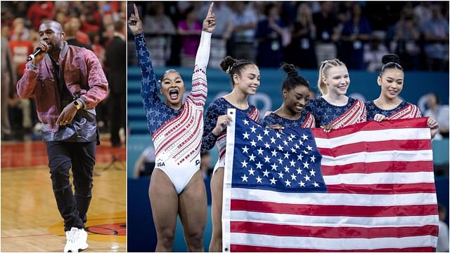 Kanye West and the US gymnastics gold-winning team