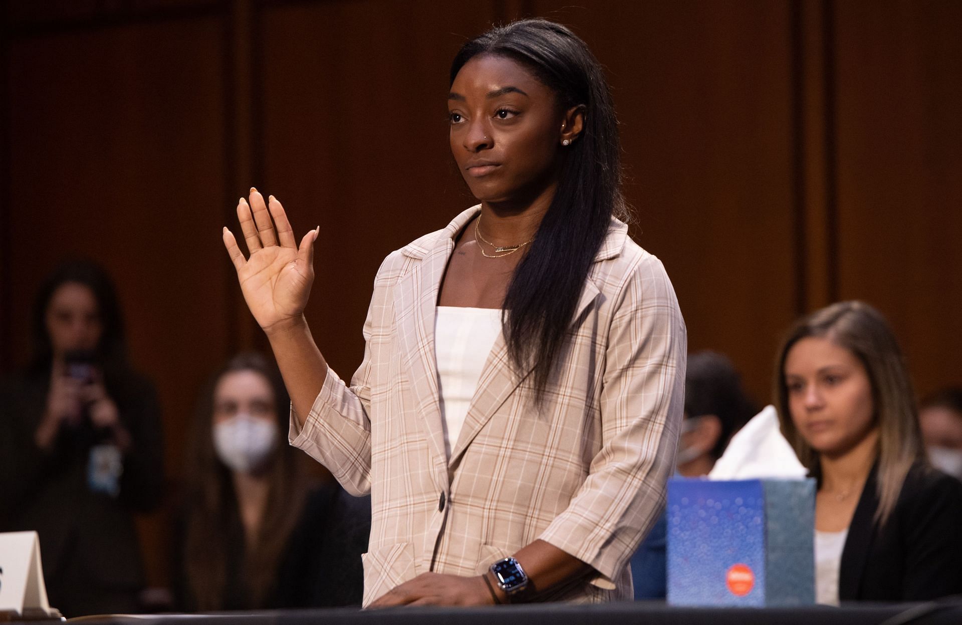 Simone Biles during a hearing in Washington, D.C. - Getty Images