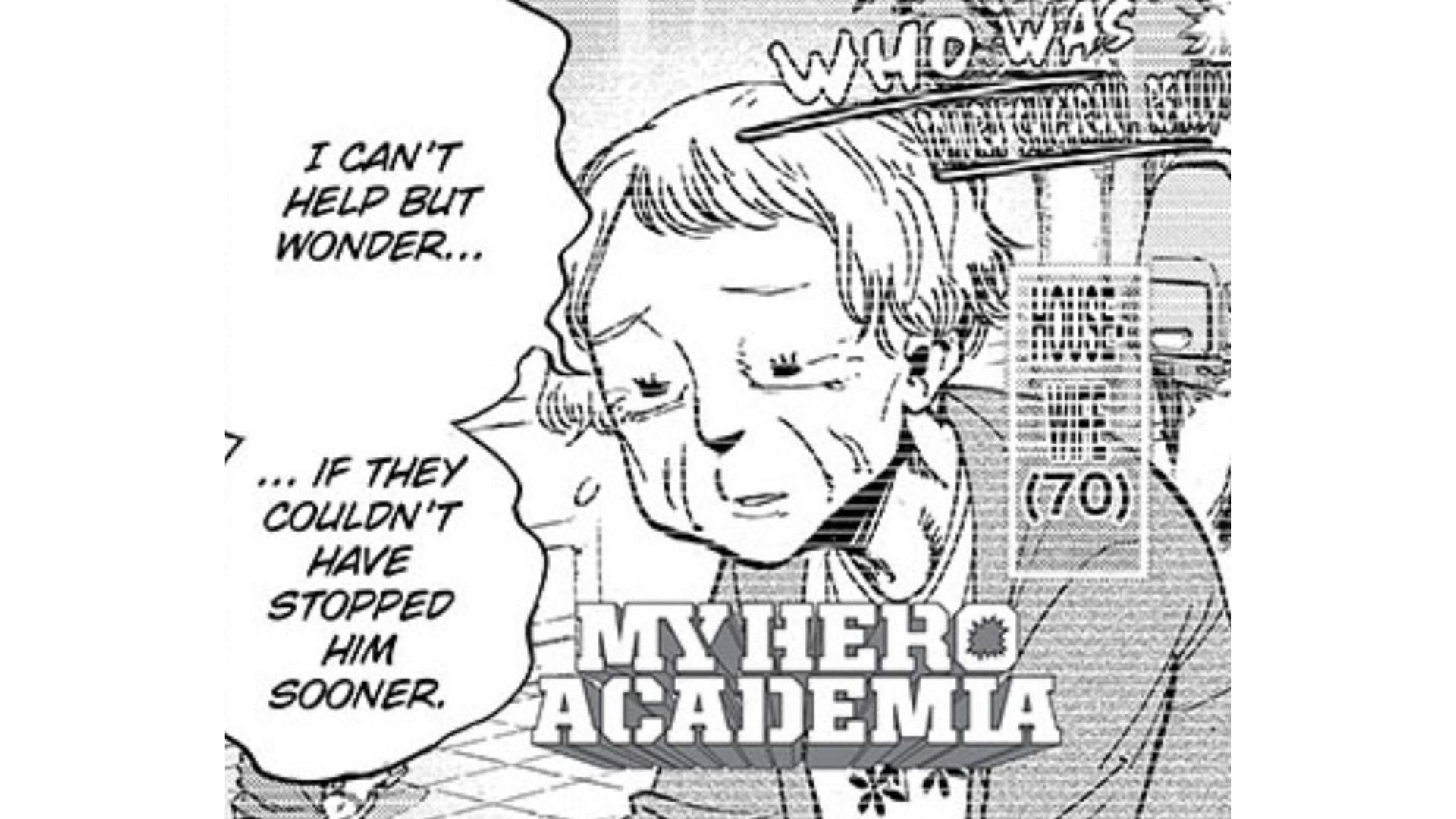 The &quot;old lady&quot; as seen in My Hero Academia chapter 427 (Image via Shueisha)