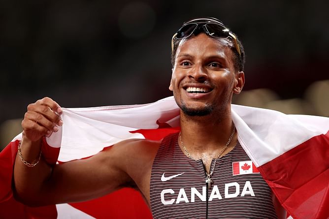 200m reigning Olympic Champion Andre De Grasse receives the honor to lead the Canadian squad as flag bearer at Paris Olympics