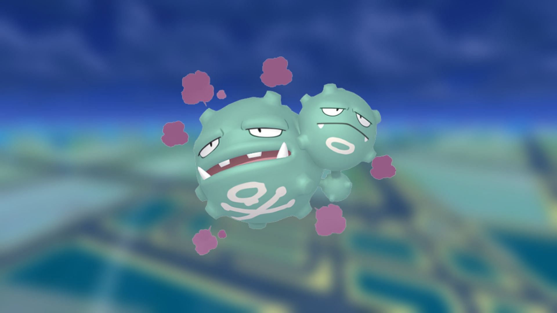 Even Shiny Weezing&#039;s smoke is a different color from its base variety (Image via The Pokemon Company)