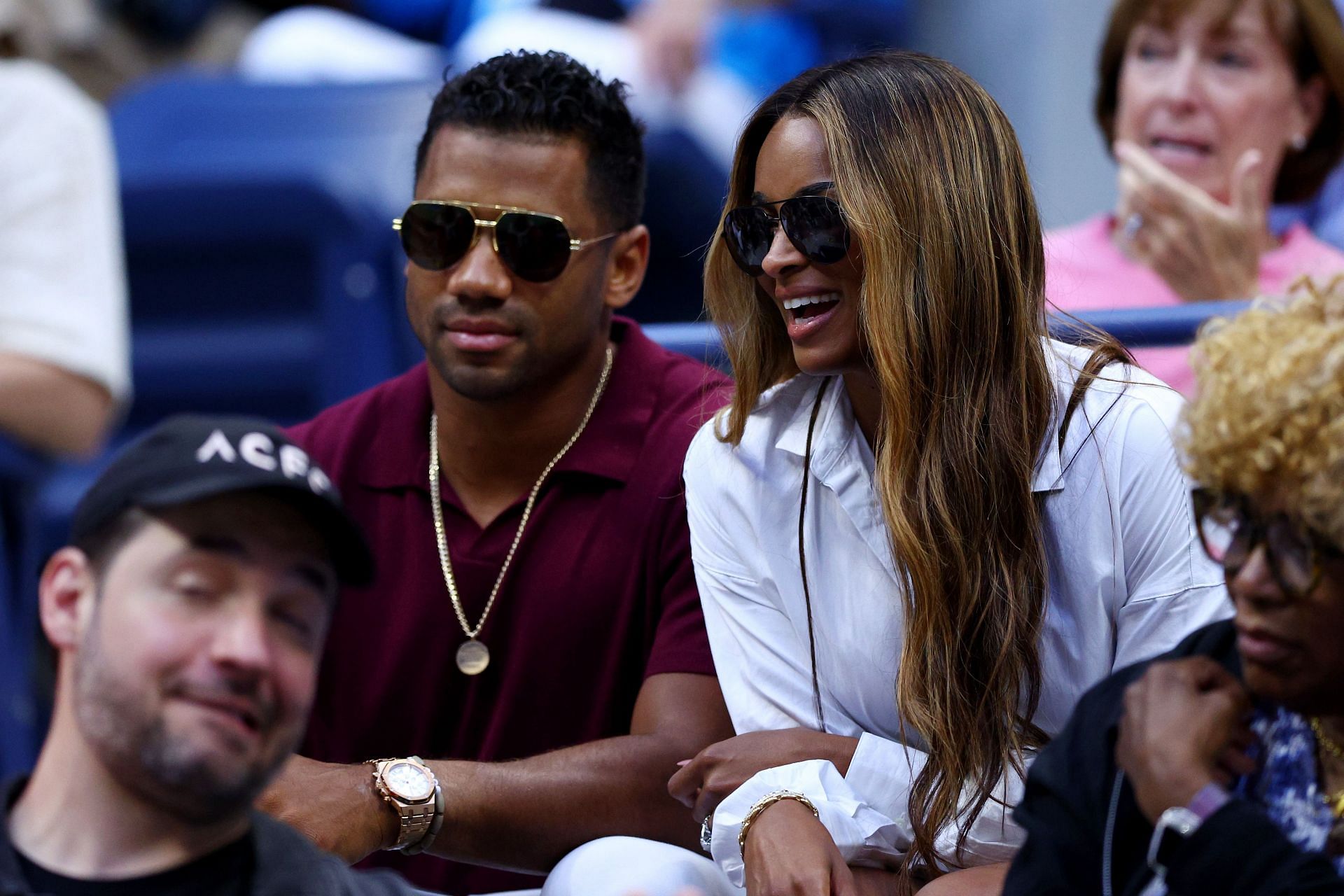 Russell Wilson and Ciara during the 2022 US Open - Day 5