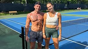 In Pictures: Aryna Sabalenka and boyfriend Georgios Frangulis take the court together; sport matching t-shirts with their birth year and nickname