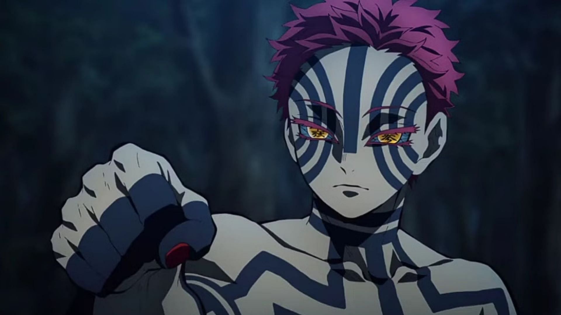 Akaza as shown in the anime series (Image via Studio Ufotable)