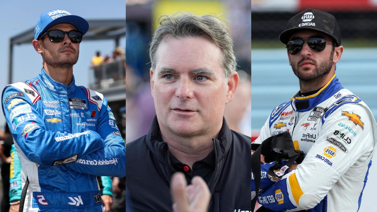 Kyle Larson (L), Jeff Gordon (C), and Chase Elliott (R) (Image Source: All images from USA TODAY Sports)