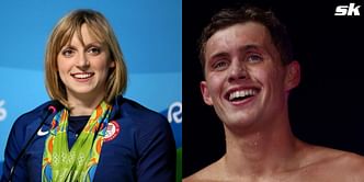 WATCH: Katie Ledecky and Carson Foster with the other Team USA swimmers playfully describe their events as they prepare for Paris Olympics