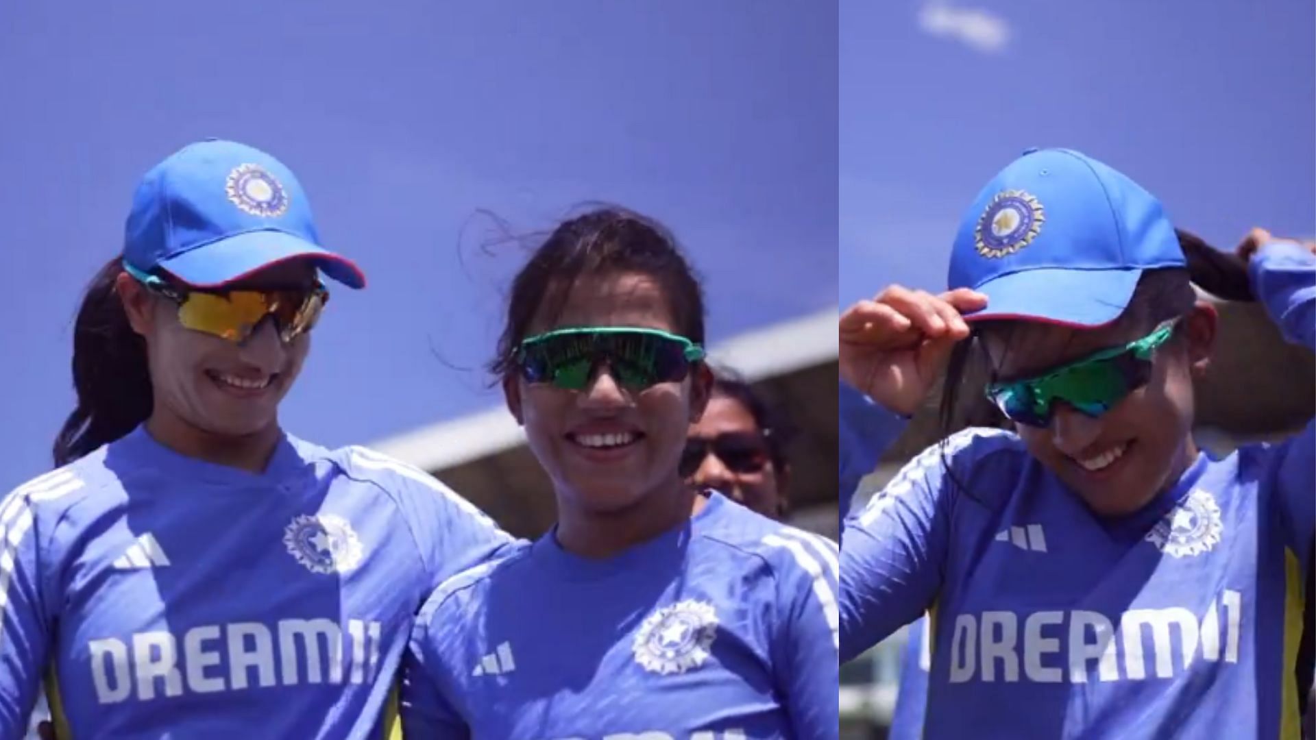 Snippets from Tanuja Kanwar receiving the cap from Renuka Thakur (P.C.:BCCI)