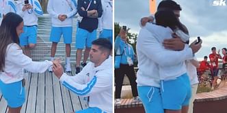 WATCH: Marriage proposal steals spotlight at Paris Olympics 2024 as Argentine handball star Pablo Simonet asks for hockey player Maria Campoy's hand
