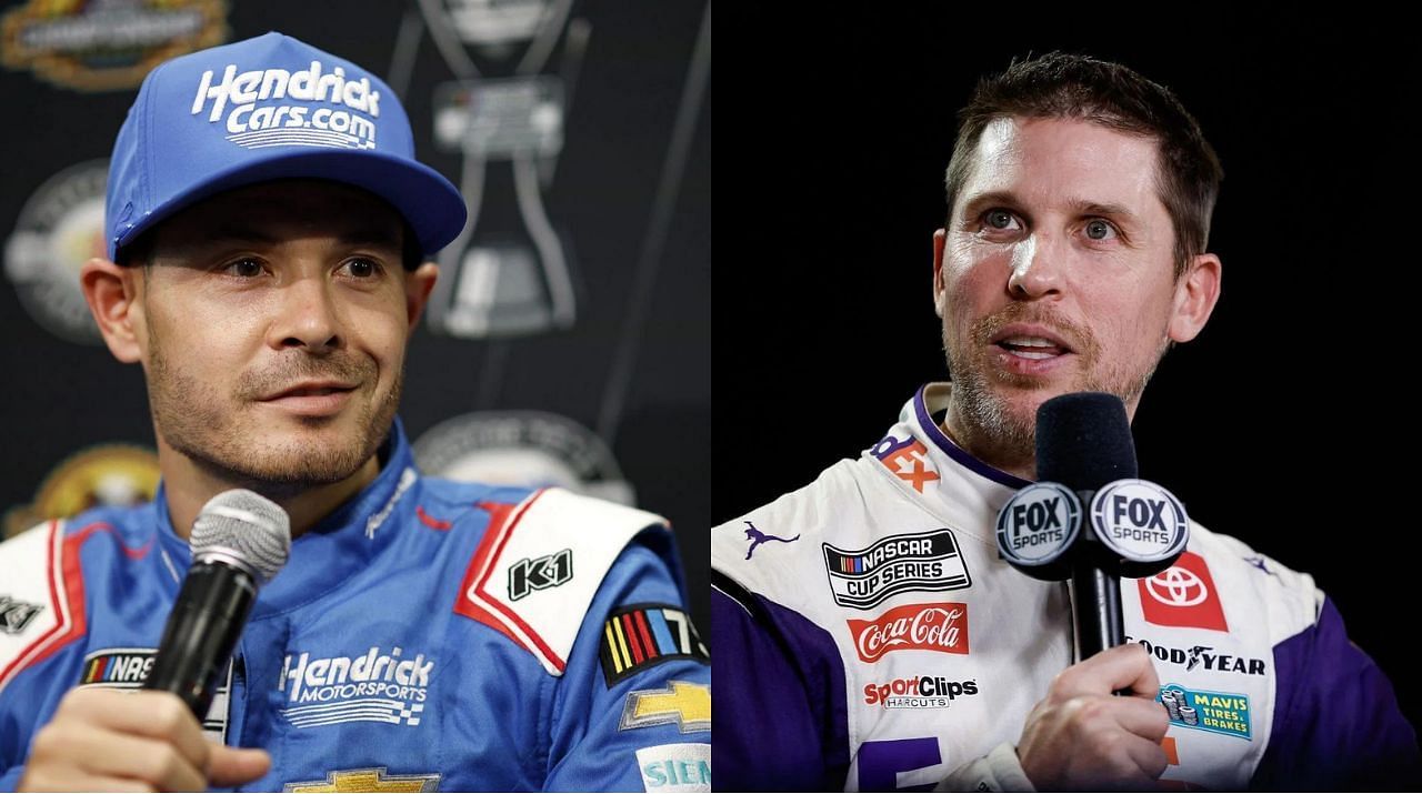 Kyle Larson (L) and Denny Hamlin (R), Getty Images