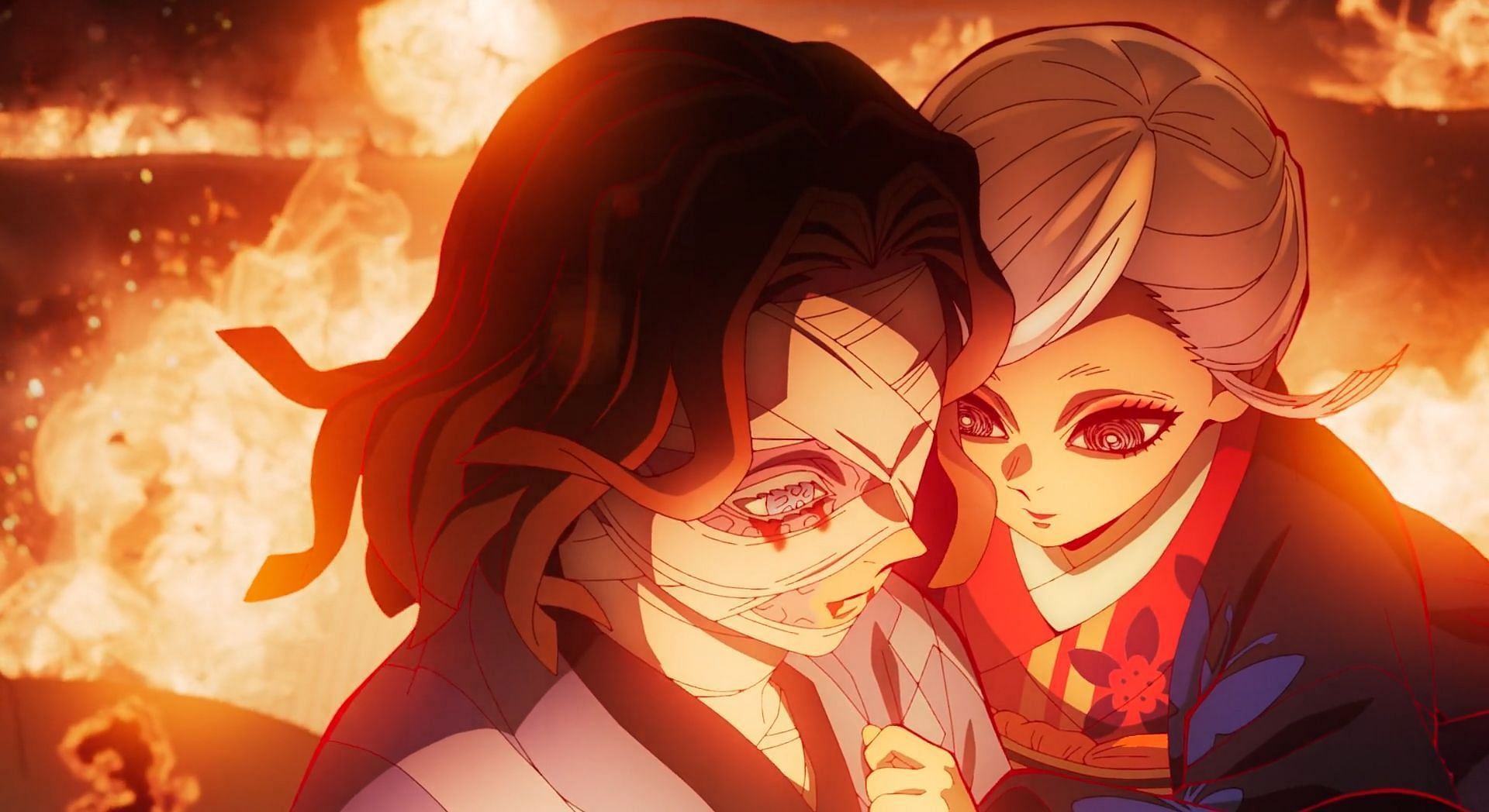 Kagaya and Amane as seen in Demon Slayer season 4 (Image via Ufotable)