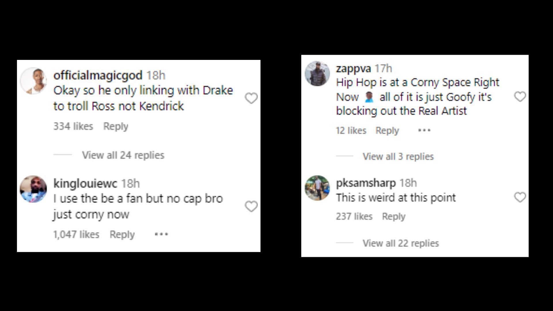 More reactions from the comments section (Images via Instagram/@akademiks)