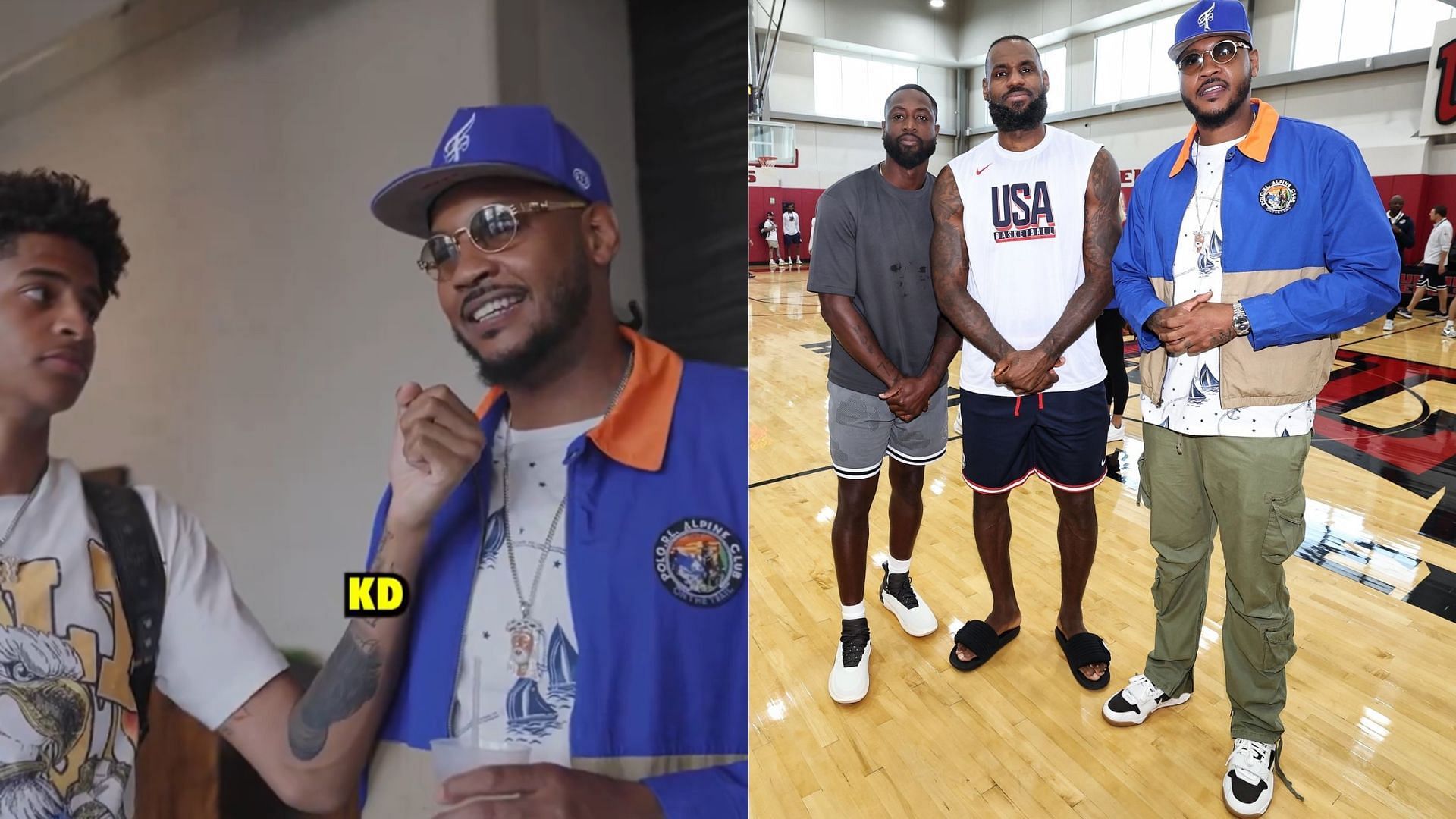 Carmelo Anthony visited USA Basketball training camp (Images via Twitter/Instagram)