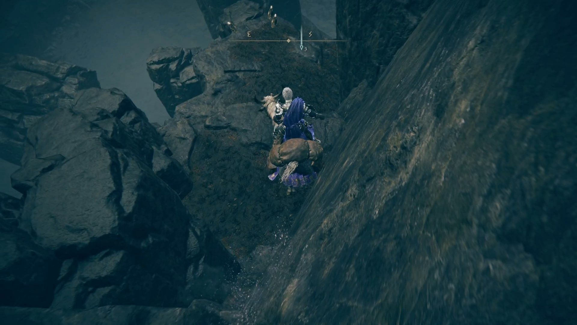 Jump to the rocks to get down in the river (Image via FromSoftware)