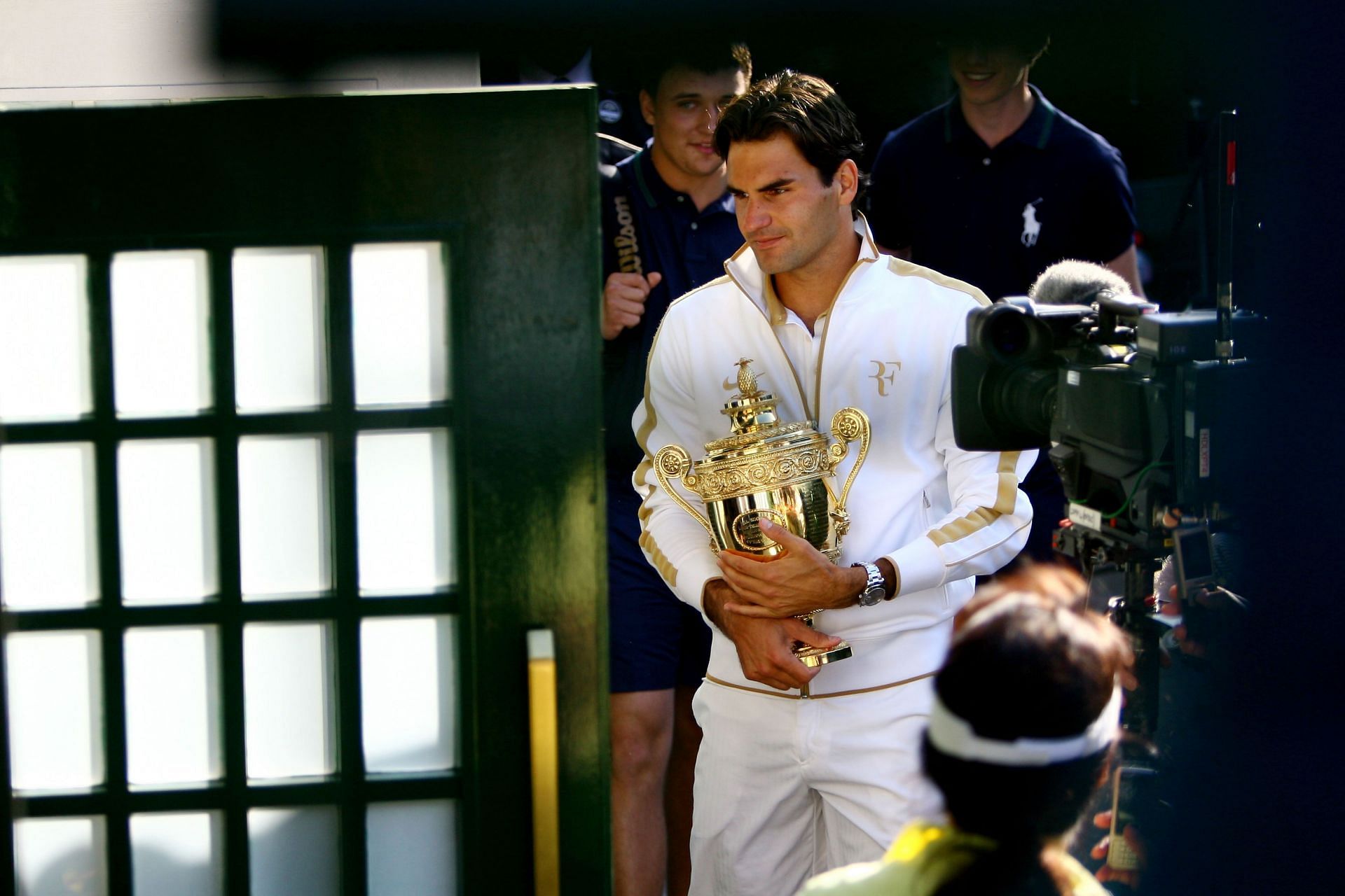 Roger Federer pictured at SW19