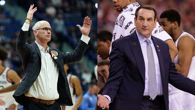 College basketball teams with at least one NCAA title in modern era ft. UConn