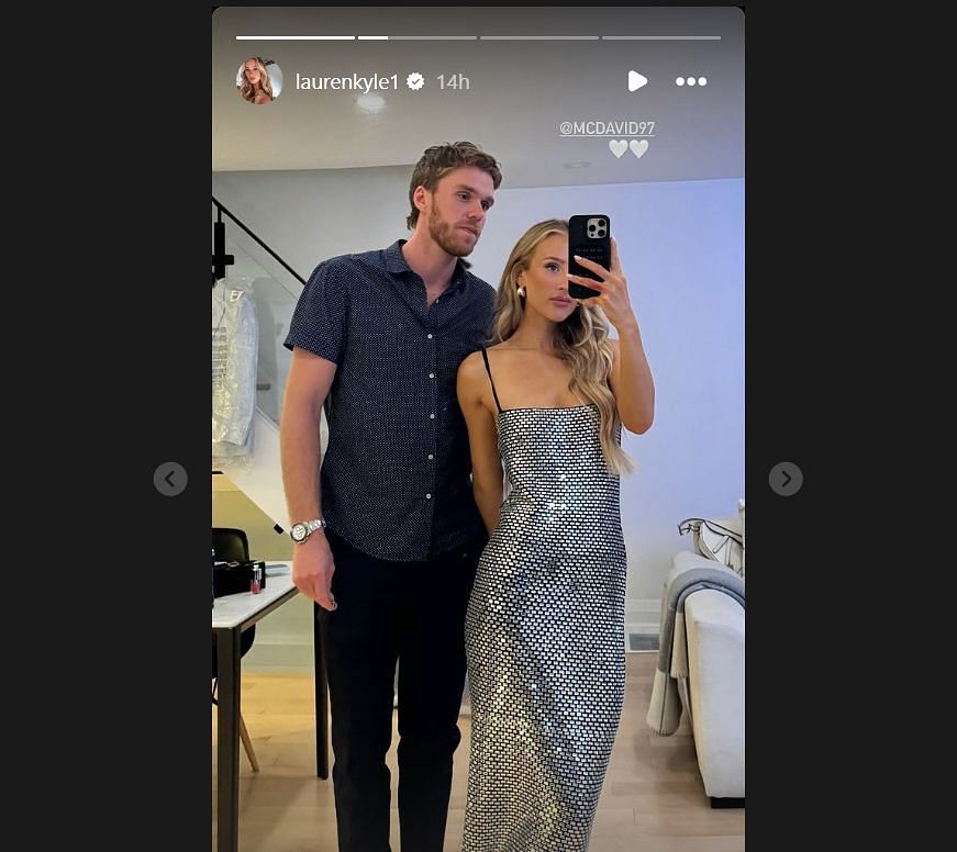 Lauren Kyle and Connor McDavid&#039;s outfit