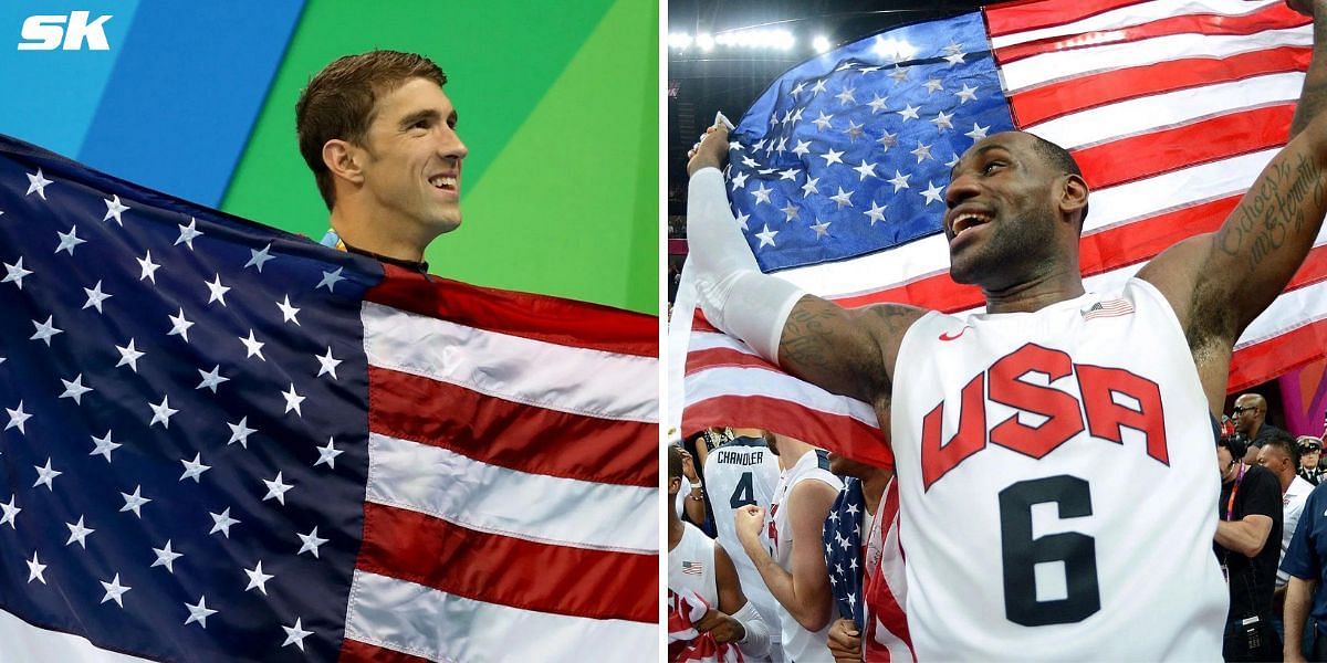 Michael Phelps (L) and LeBron James (R). PHOTO: Both from Getty Images