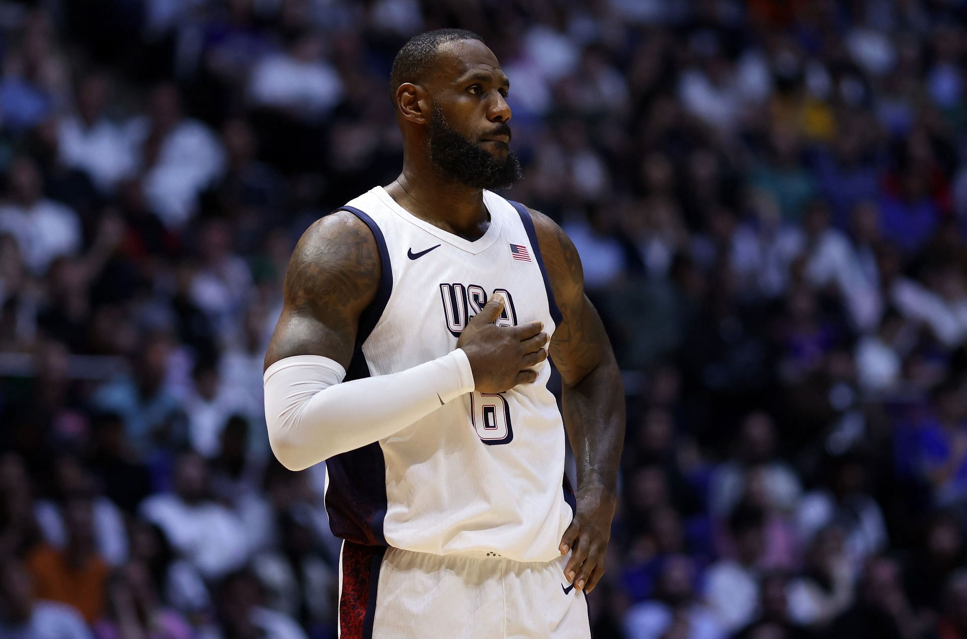 LeBron James is ready to win his third gold medal for Team USA. (Photo by Paul Harding/Getty Images)