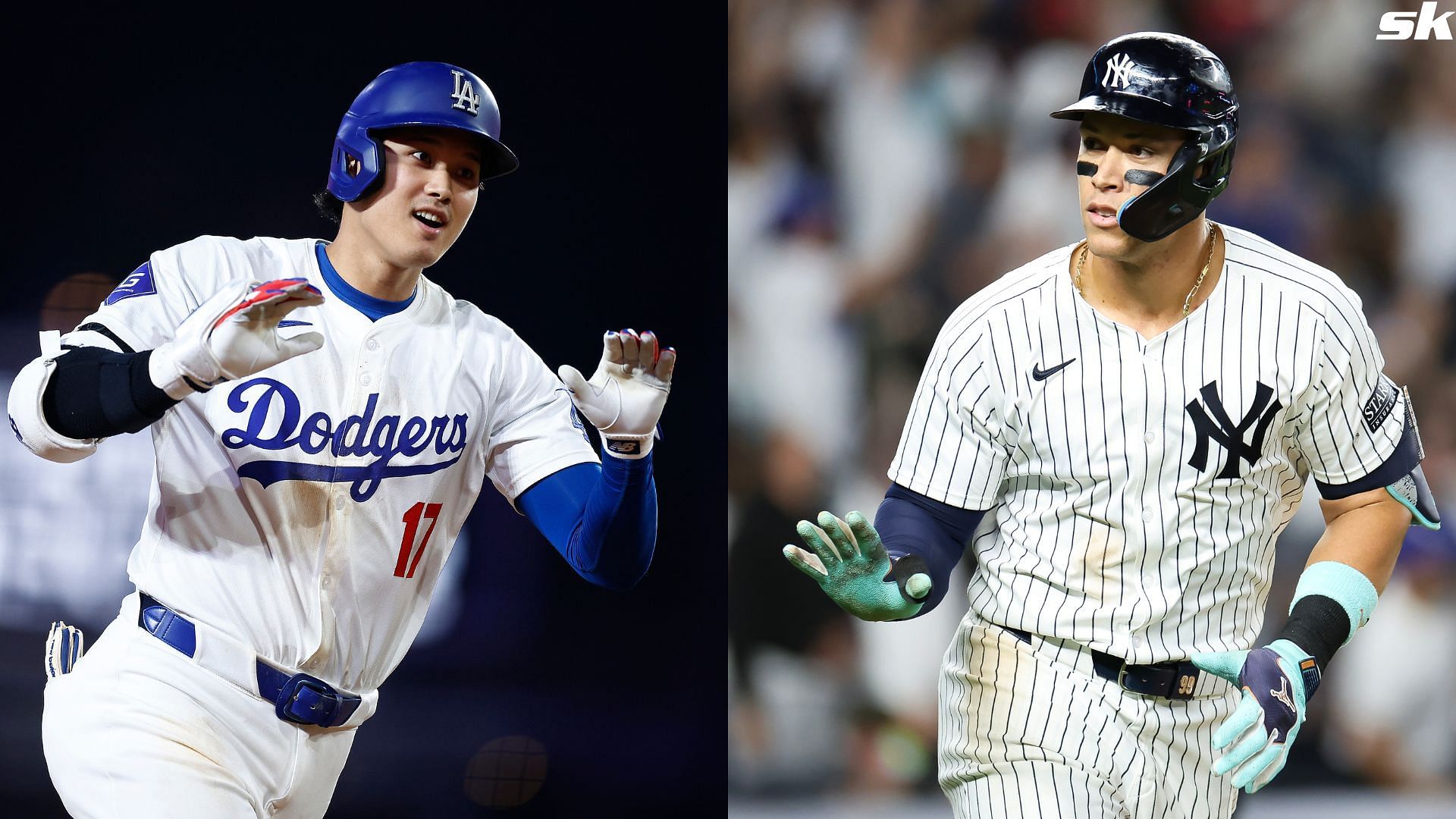 Shohei Ohtani of the Los Angeles Dodgers hits a two-run home run against the Arizona Diamondbacks at Dodger Stadium (Source: Getty)