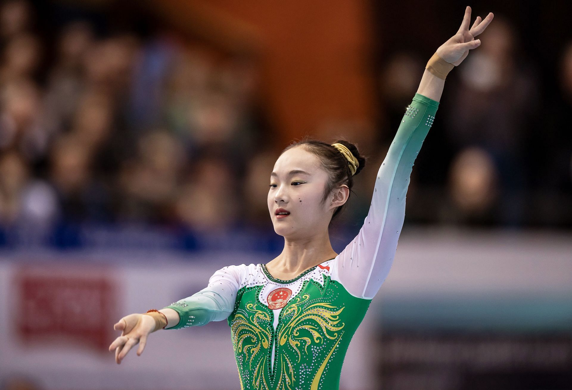 Yaqin Zhou at the Gymnastics World Cup &quot;Tournament of Champions&quot; | Getty