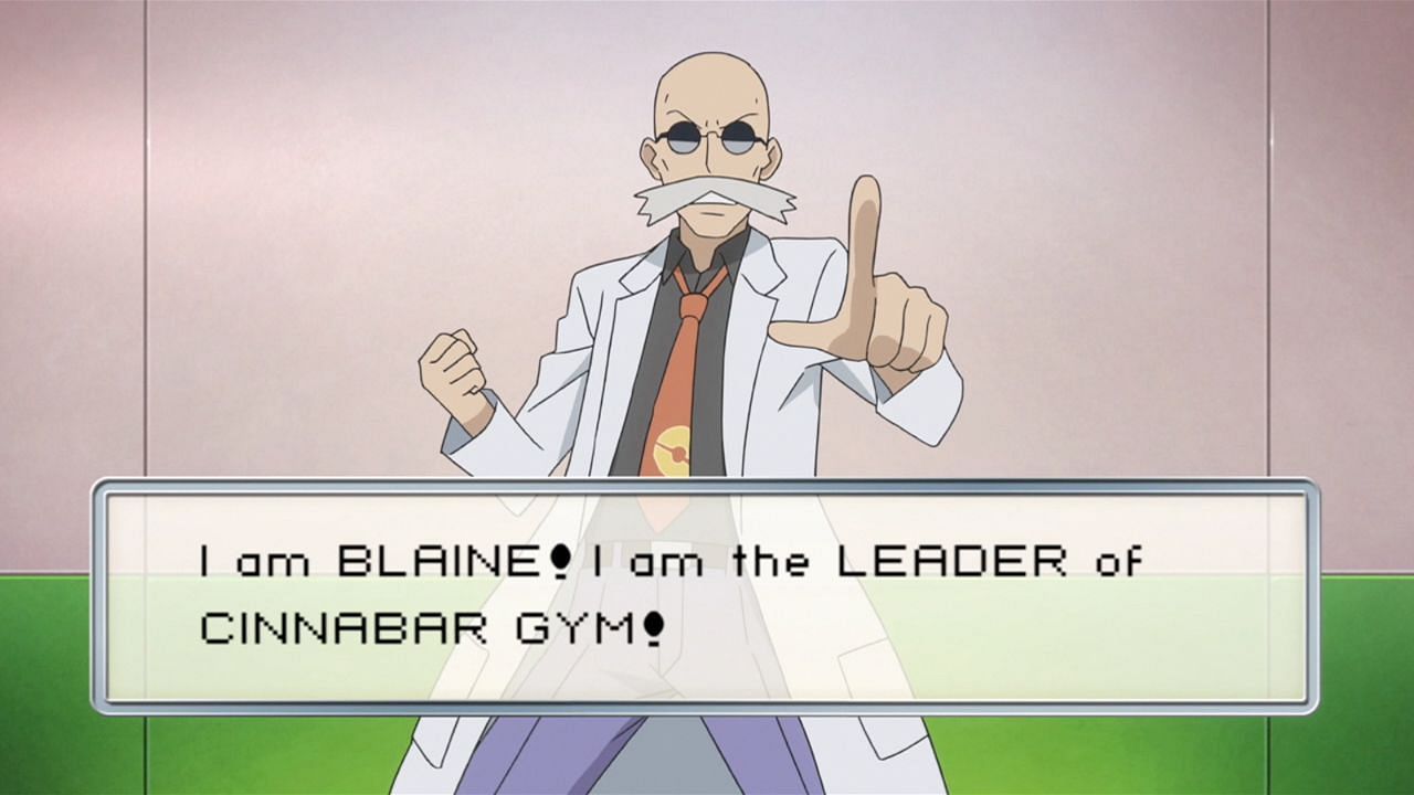 Blaine is the Kanto-region Fire-type Gym Leader (Image via The Pokemon Company)