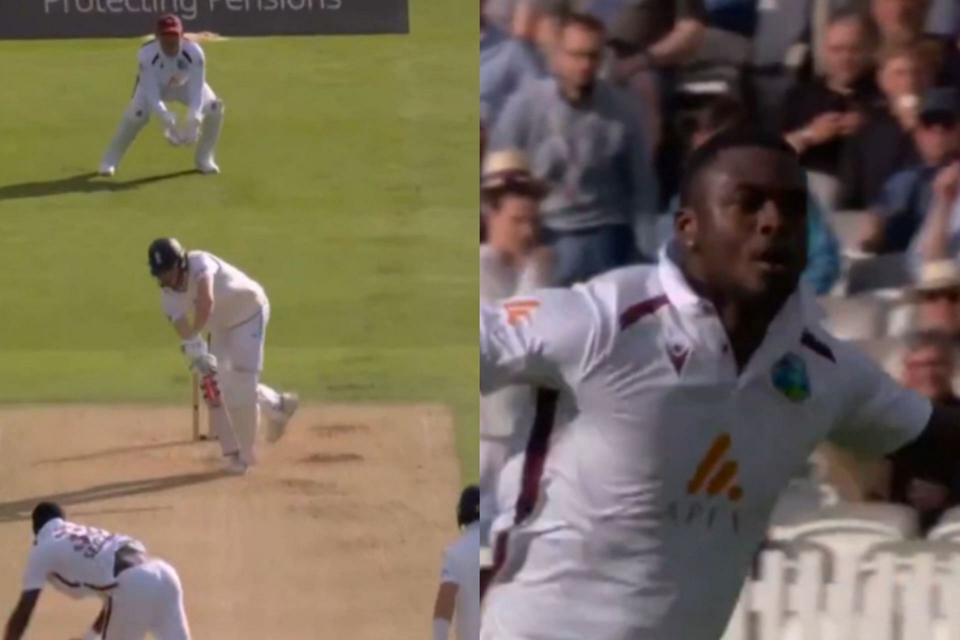 Jayden Seales gets rid of Zak Crawley with a brilliant yorker (Image via X/@englandcricket)