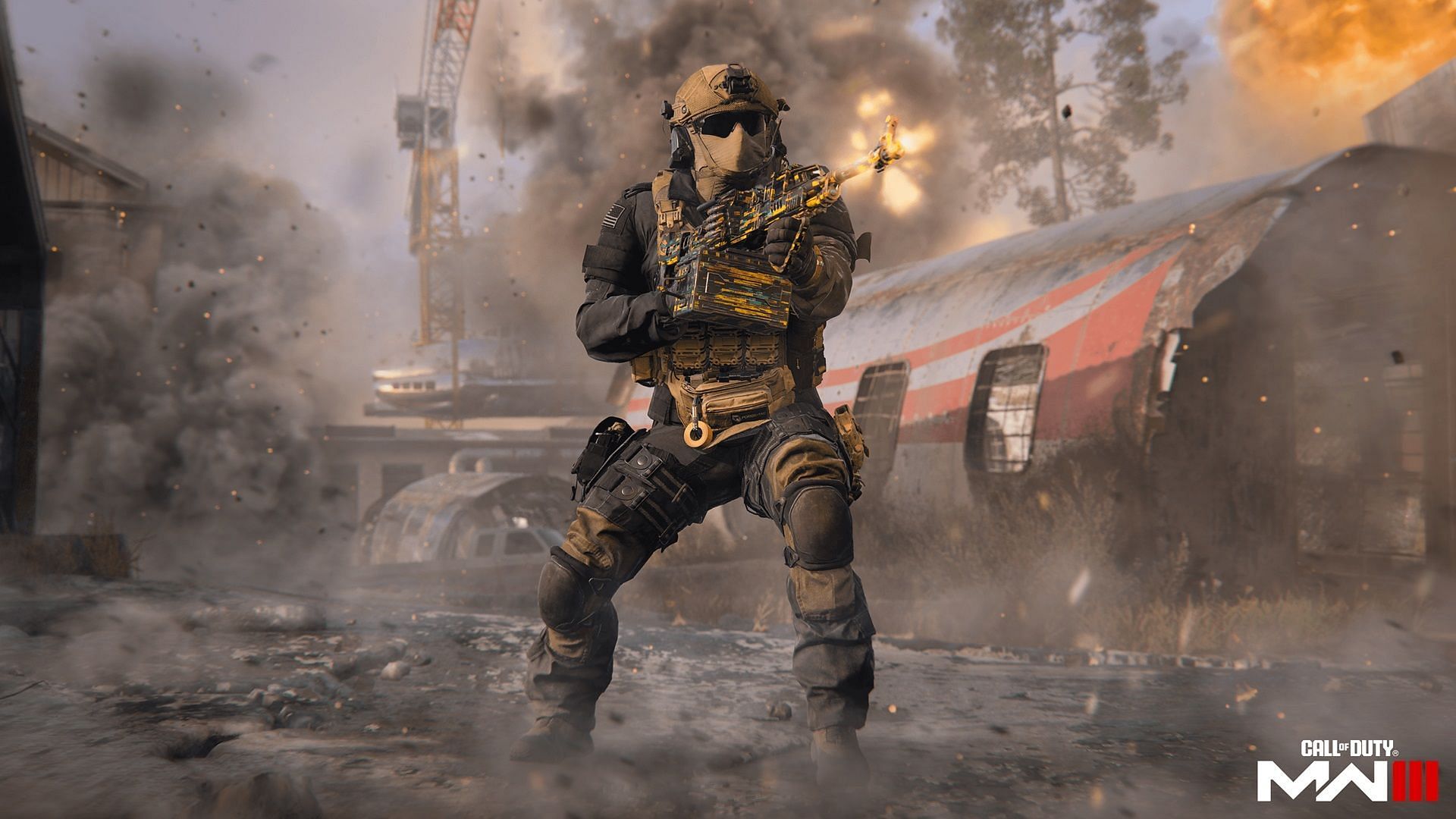 An Operator in Modern Warfare 3 shooting with an LMG