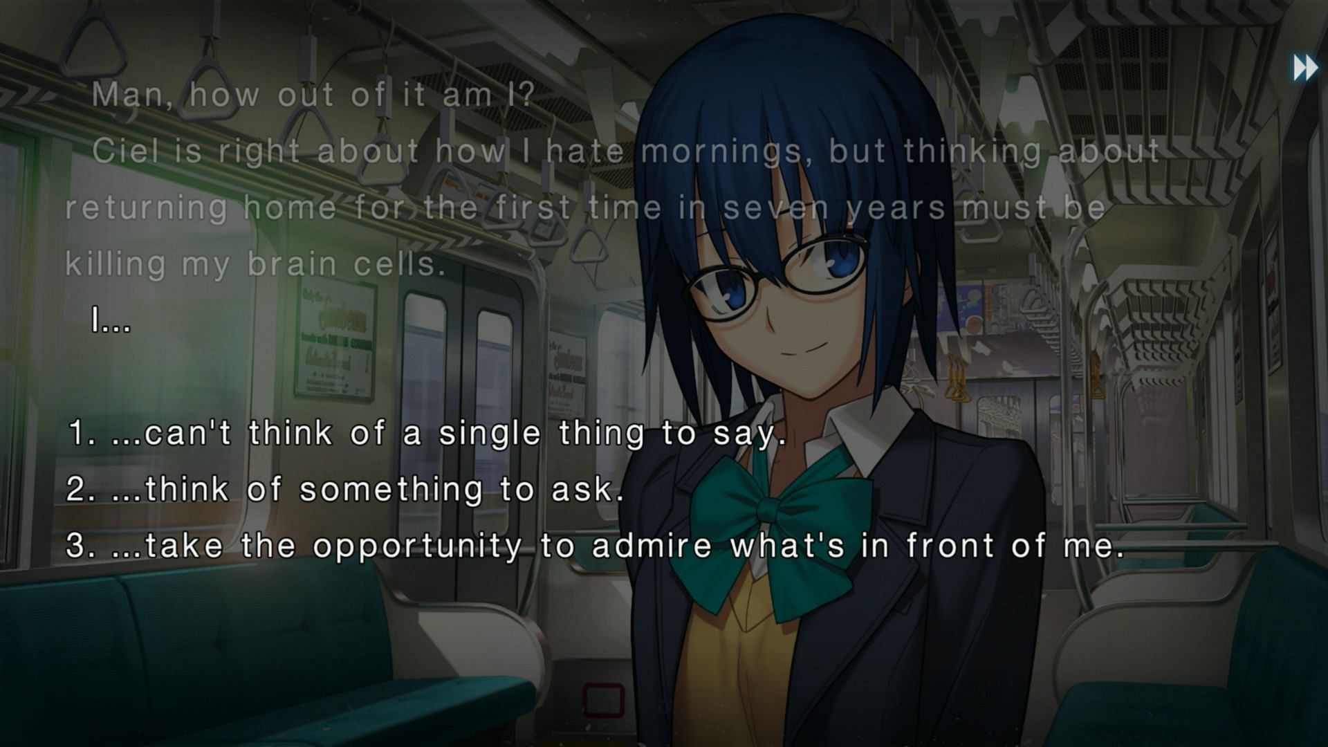 Your choices matter in this Visual Novel - will you hit a bad end early? (Image via Aniplex)