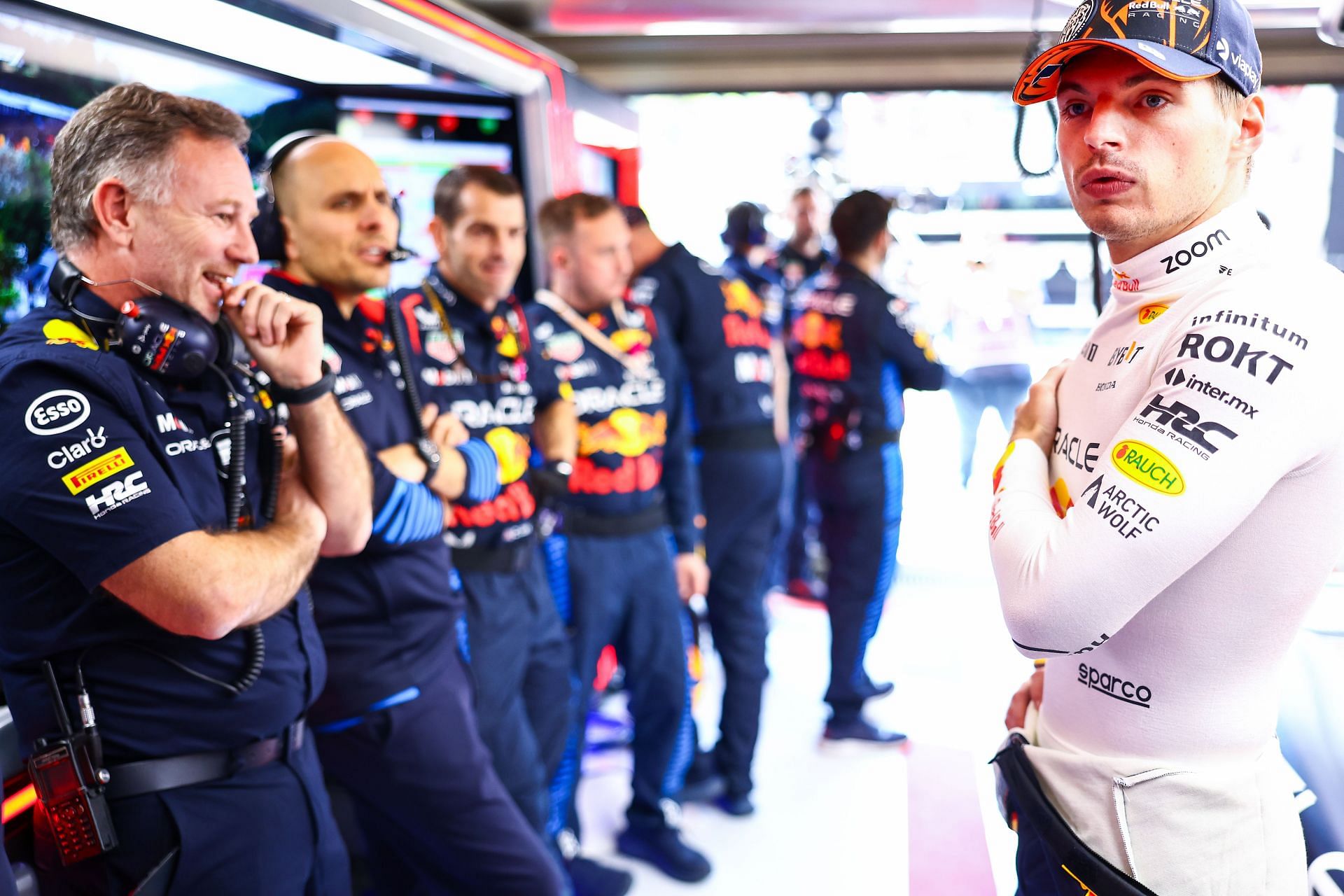 Max Verstappen of the Netherlands and Oracle Red Bull Racing prepares to drive in the garage prior to the F1 Grand Prix of Belgium at Circuit de Spa-Francorchamps on July 28, 2024, in Spa, Belgium. (Photo by Mark Thompson/Getty Images)