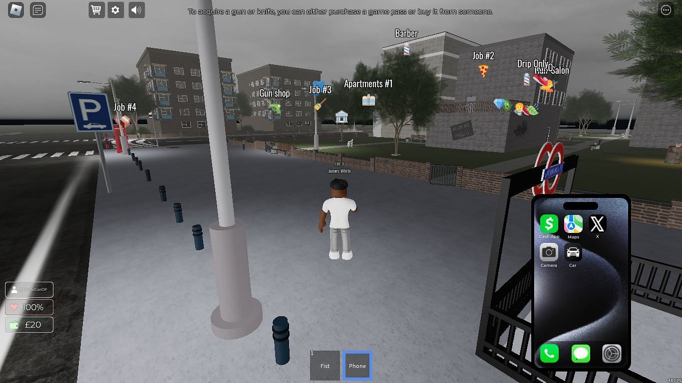 Gameplay screenshot from Streetz War 2 (Image via Roblox)