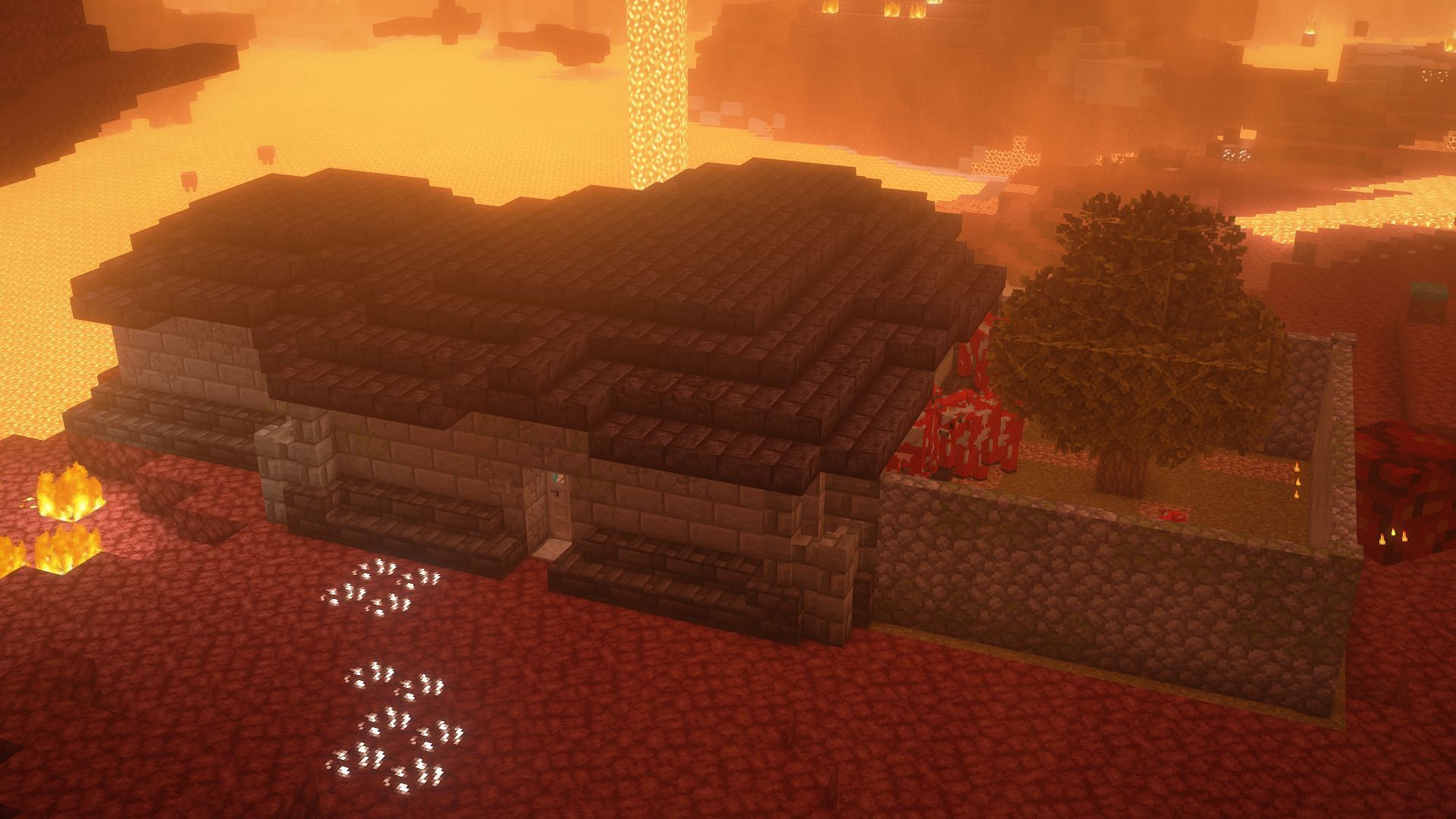 A finished Minecraft Nether base (Image via Mojang)