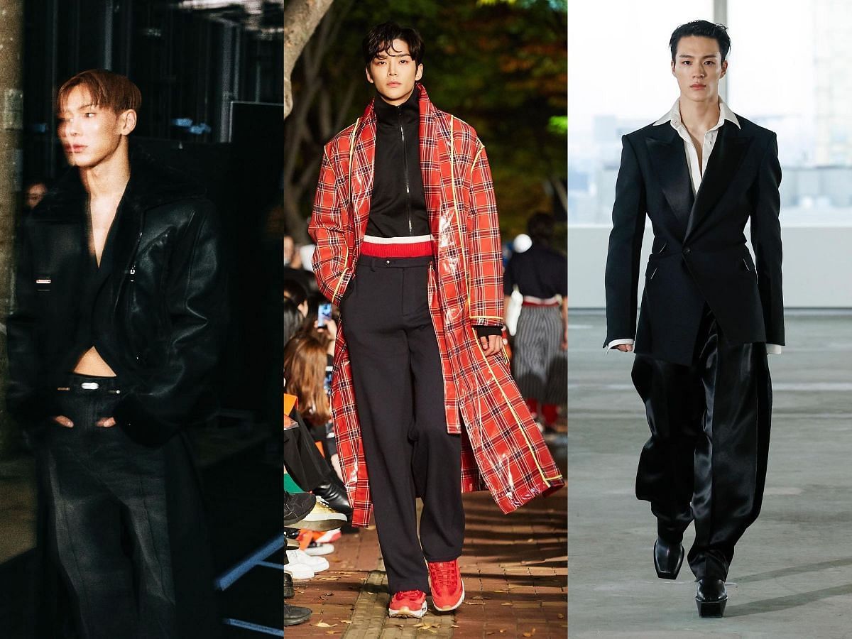 Male K-Pop idols who have walked the runway (Image via Instagram/@peterdo/@swbd.official/@shownuayo)