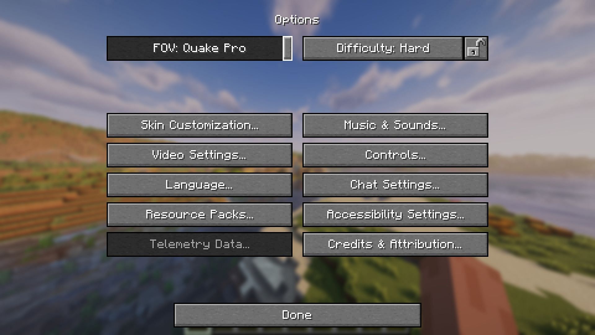 FOV setting in-game (Image via Mojang)