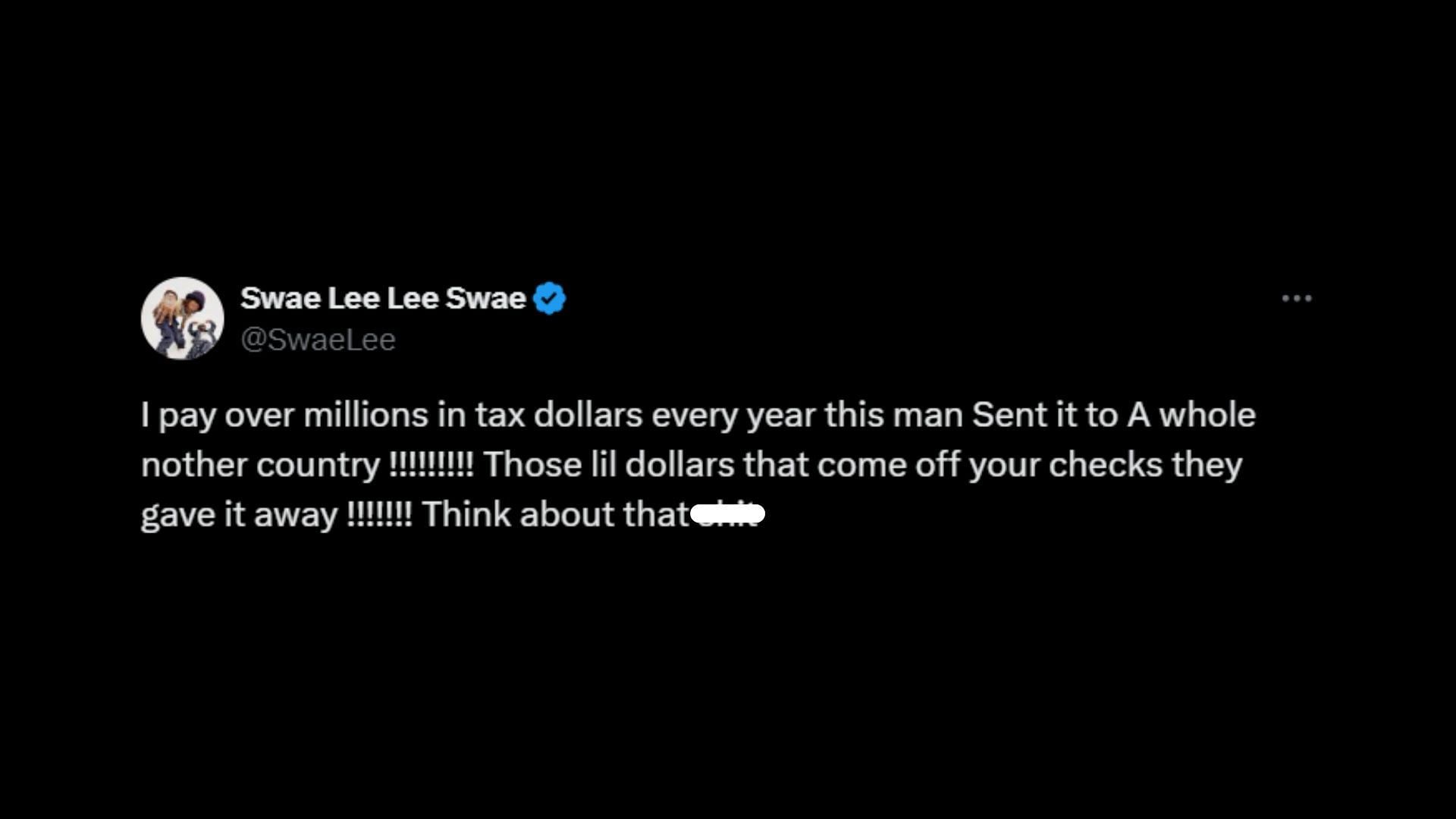 Another tweet shared by Lee (Image via X/@SwaeLee)