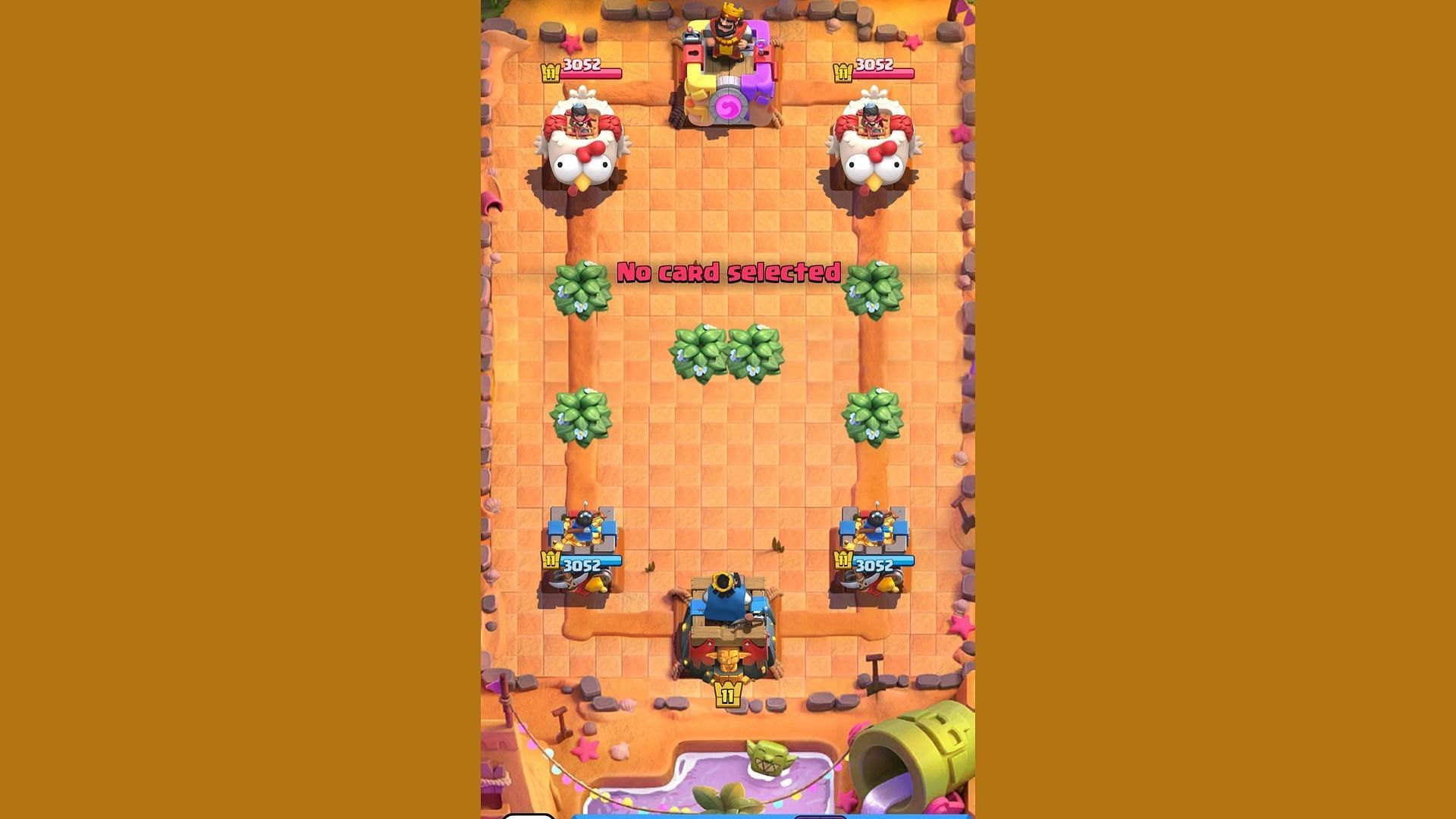 A look at the Arena during What&#039;s in the Bush in Clash Royale (Image via Supercell)