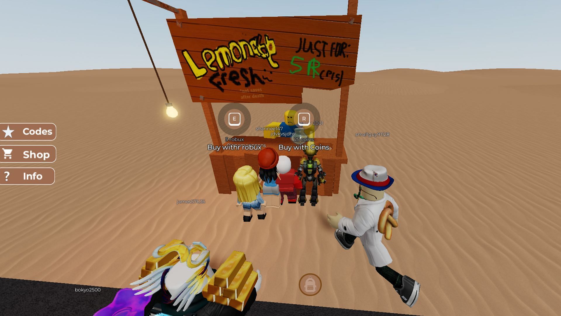 Use coins to purchase items on various floors (Image via Roblox)