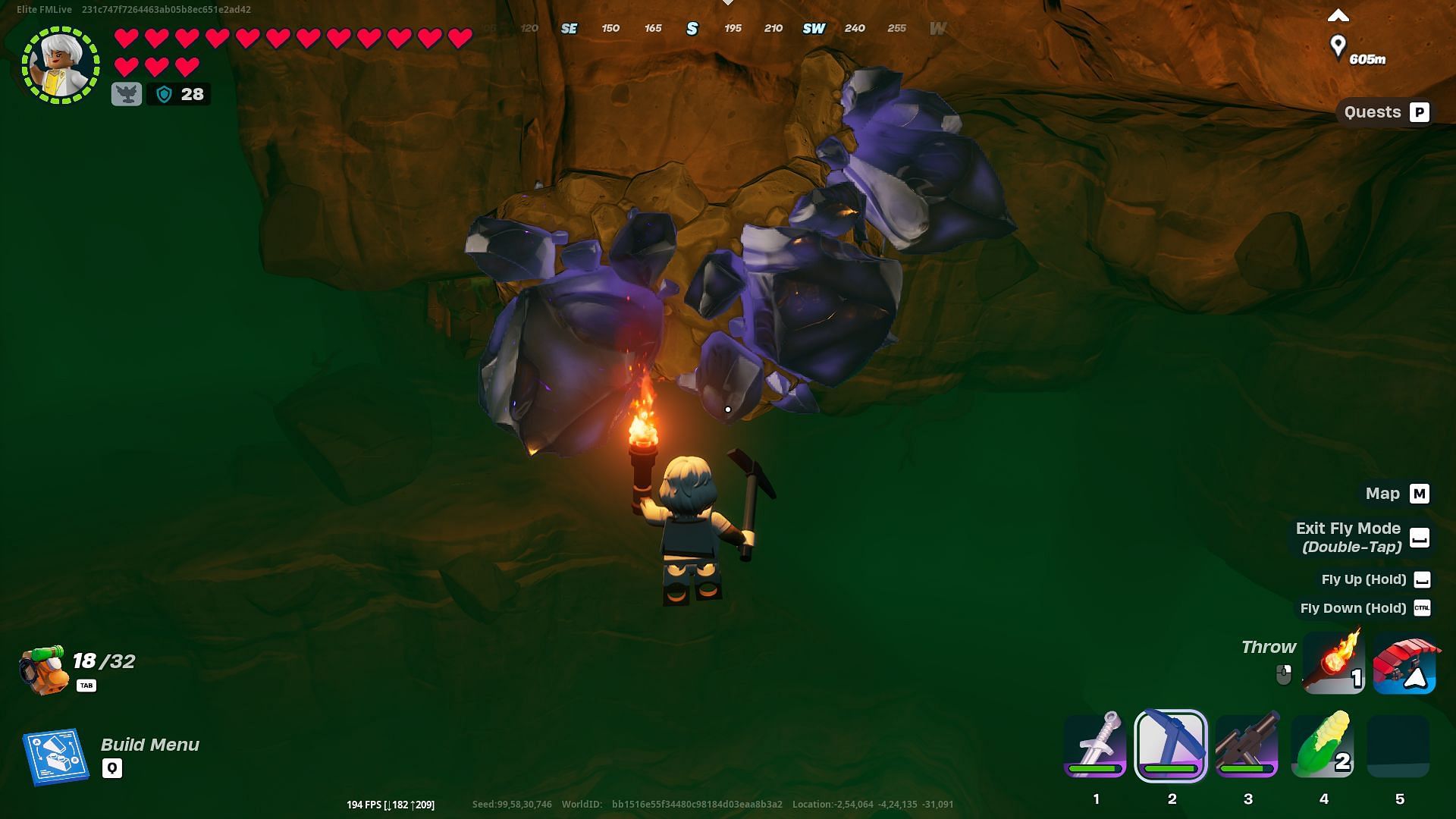 Explore Lava Caves in LEGO Fortnite to get sweet loot and resources (Image via Epic Games)