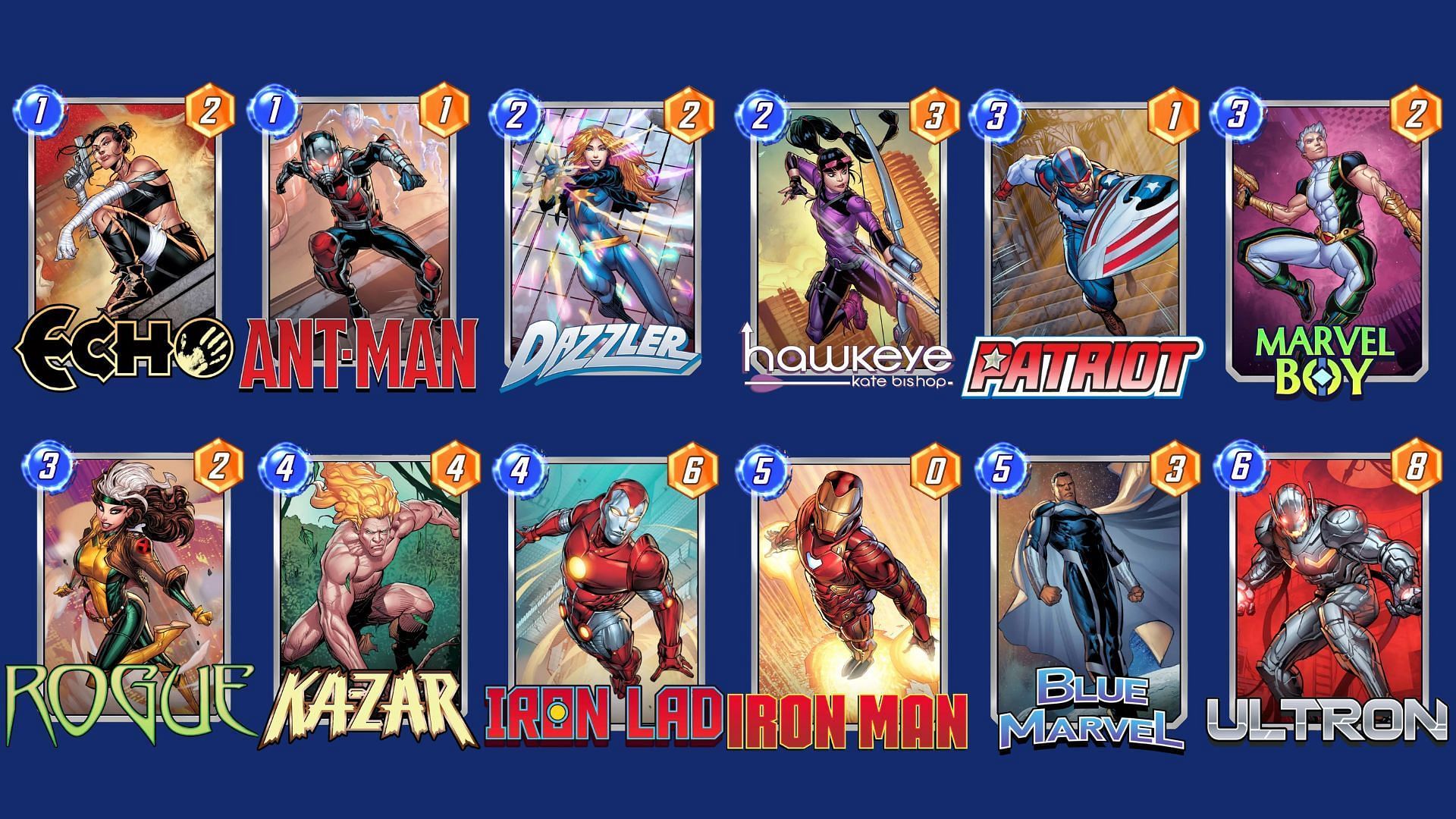 The Echo Patriot deck in Marvel Snap (Image via Nuverse)