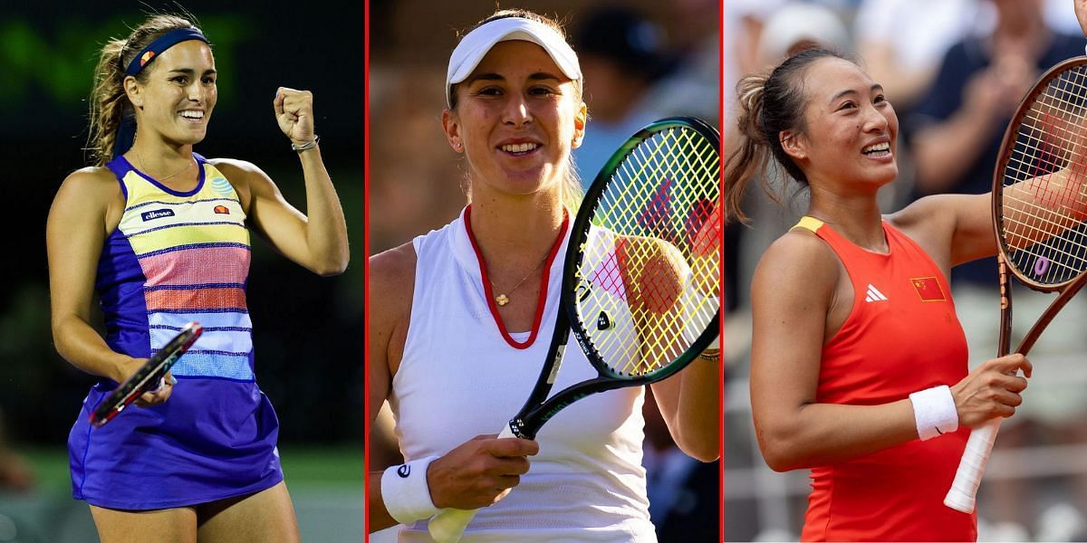 Monica Puig (L) Belinda Bencic (M) Zheng Qinwen (R). (Source: GETTY)