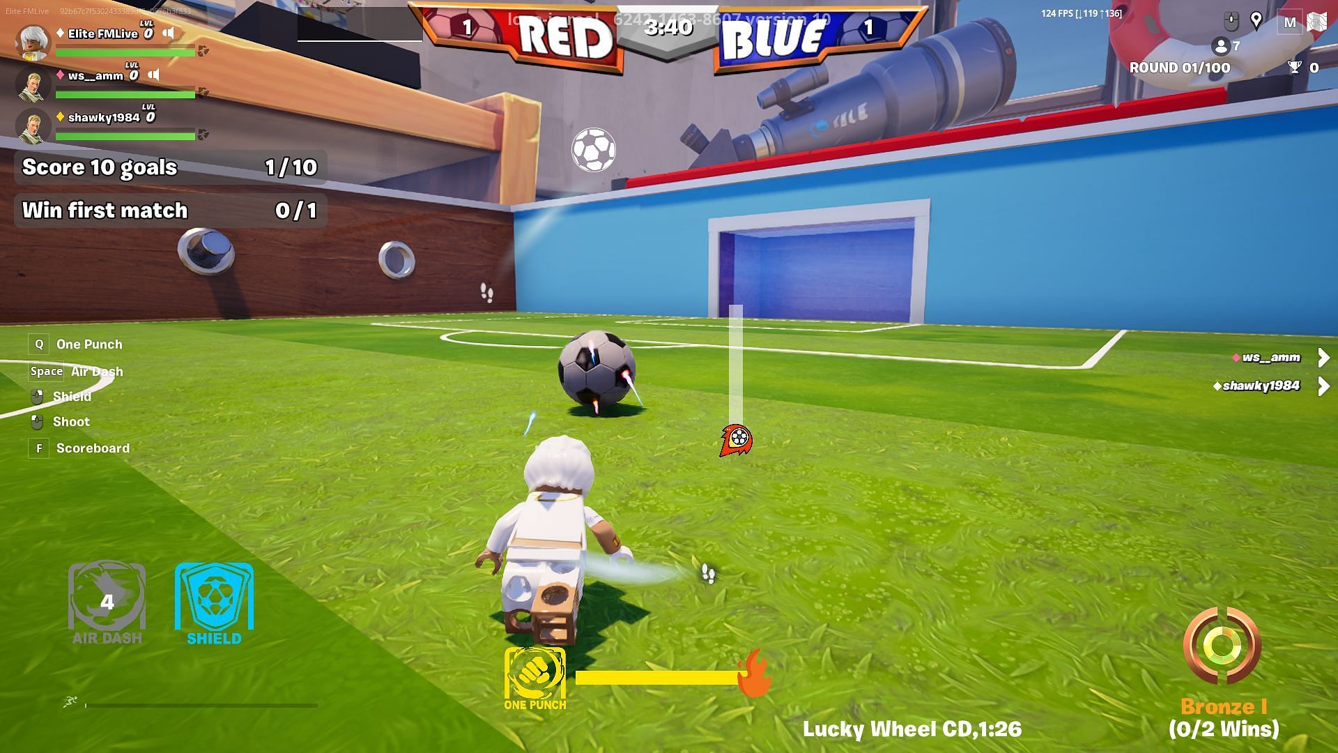 Shoot the ball and score your goals to be the winning team (Image via Epic Games)